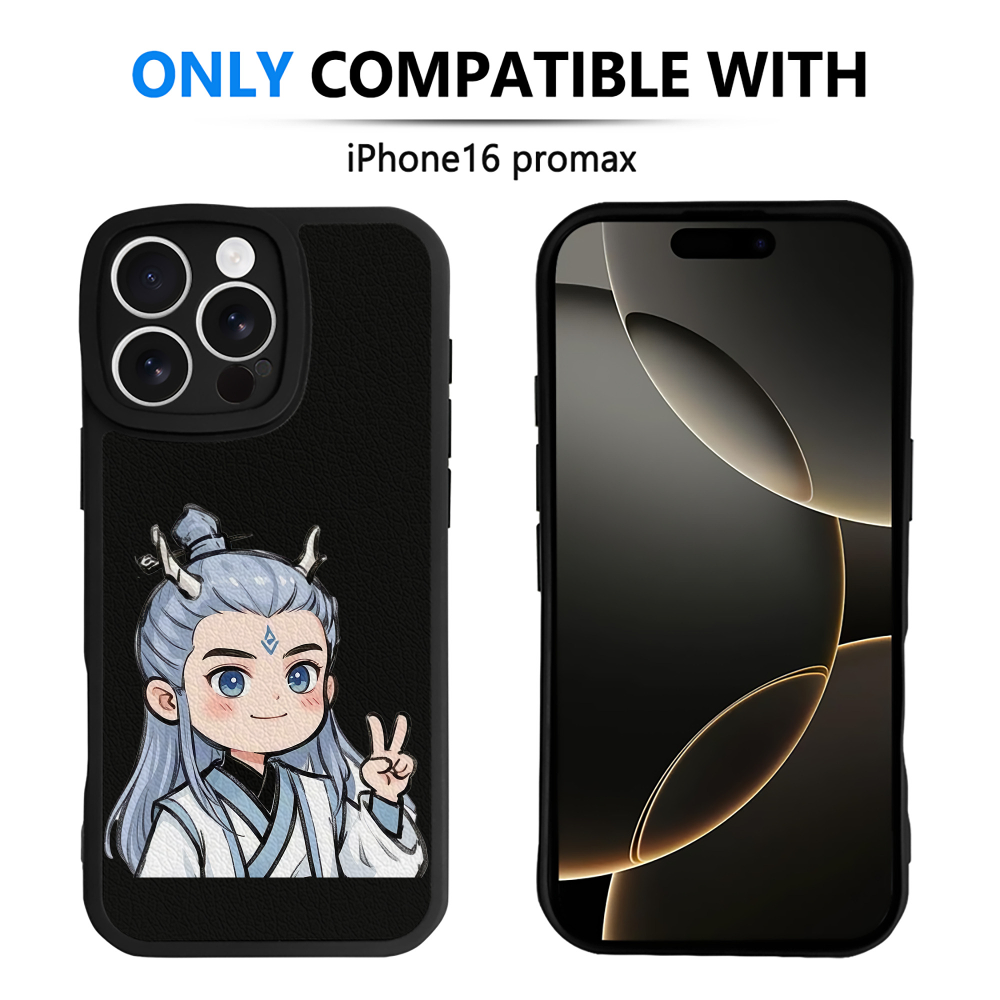 （画像用） Ne Zha 2 ナタ 魔童の大暴れ 【iPhone 16シリーズ対応】シリコンスマホケース（レザー調） 材質：シリコン